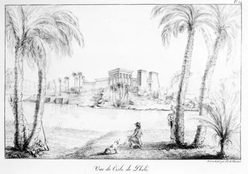 Isla de Filae, de Receuil des cartes et des vues du voyage en Amérique, en Italia, en Sicilia y en Egipto 1816-21 por el artista